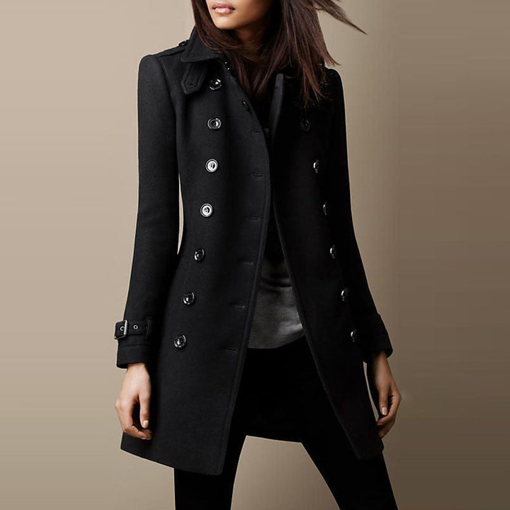 Women's Vintage-Inspired Long Trench Coat