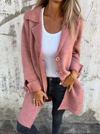 Women's Lightweight Oversized Wool Coat with Buttons