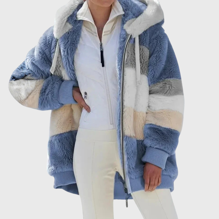 Timeless Warm Sherpa Fleece Winter Puffer Jacket with Faux Fur Hood
