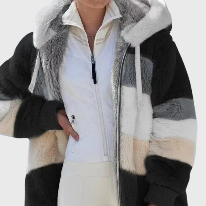 Timeless Warm Sherpa Fleece Winter Puffer Jacket with Faux Fur Hood
