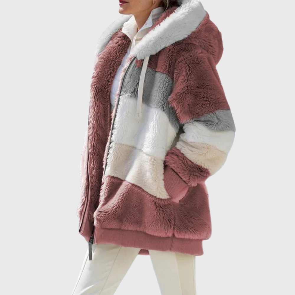 Timeless Warm Sherpa Fleece Winter Puffer Jacket with Faux Fur Hood