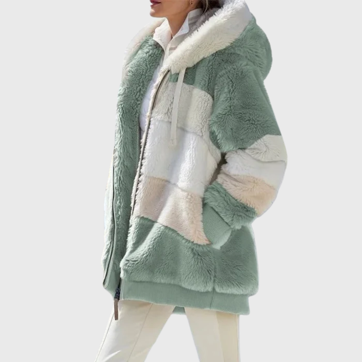 Timeless Warm Sherpa Fleece Winter Puffer Jacket with Faux Fur Hood