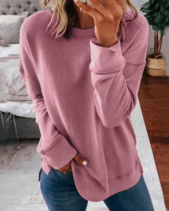 Women's Relaxed Crewneck Fleece Pullover Sweatshirt