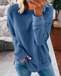 Women's Relaxed Crewneck Fleece Pullover Sweatshirt