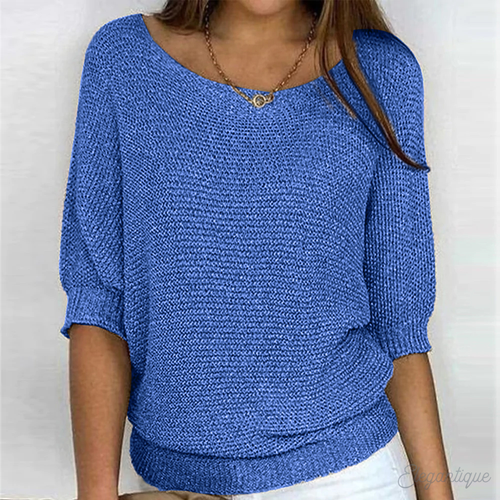 Women's Lightweight Ribbed Knit Crewneck Sweater