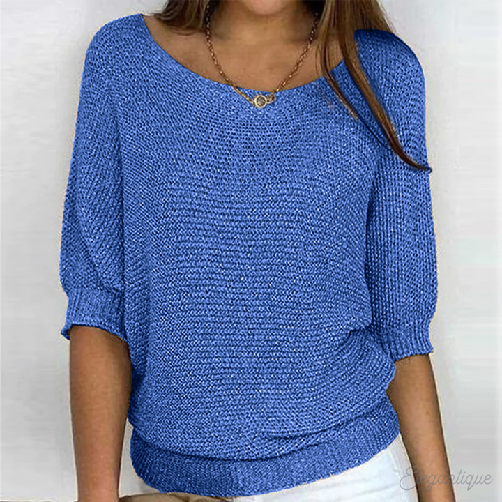 Women's Lightweight Ribbed Knit Crewneck Sweater