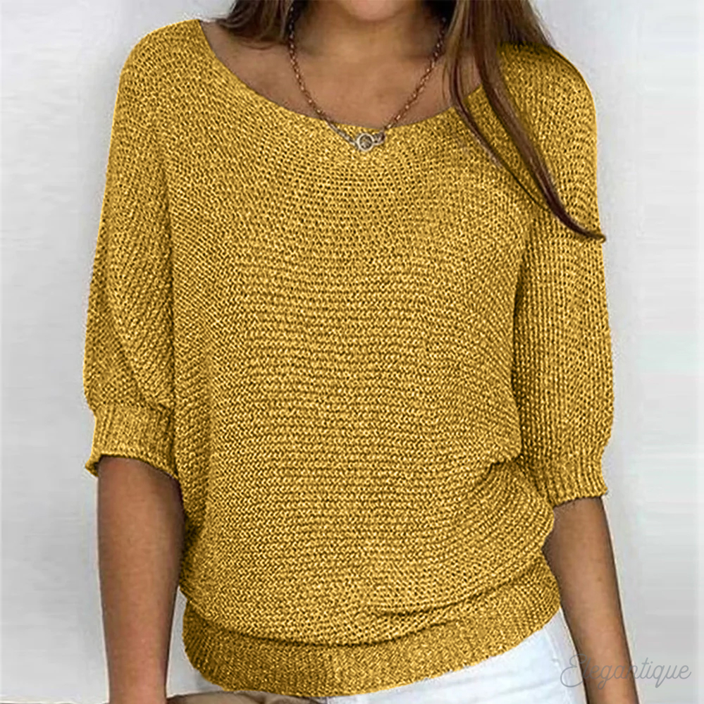 Women's Lightweight Ribbed Knit Crewneck Sweater