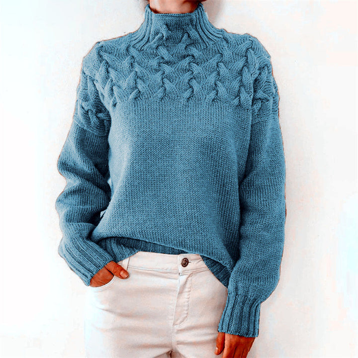 Women's Lovely Cashmere Cable Knit Turtleneck Sweater