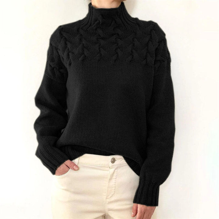 Women's Lovely Cashmere Cable Knit Turtleneck Sweater