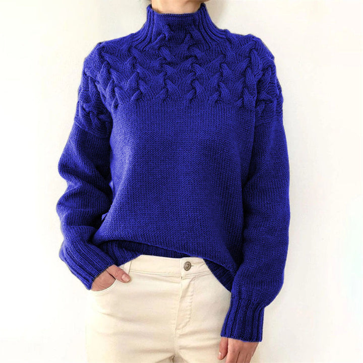 Women's Lovely Cashmere Cable Knit Turtleneck Sweater