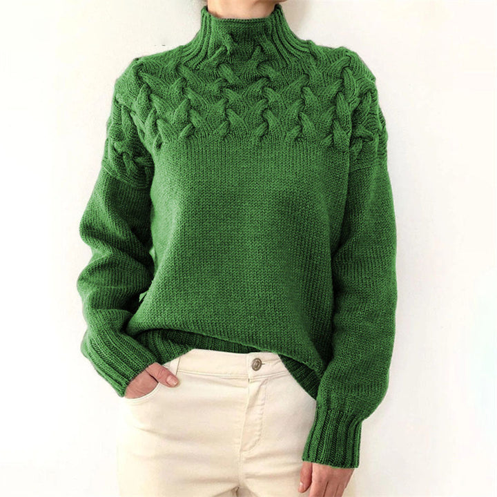 Women's Lovely Cashmere Cable Knit Turtleneck Sweater
