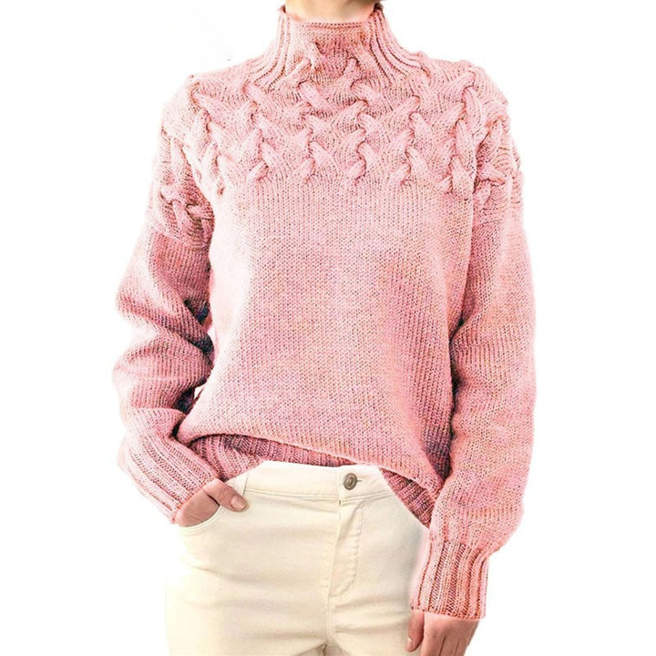 Women's Lovely Cashmere Cable Knit Turtleneck Sweater