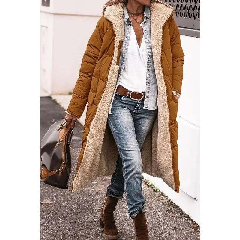 Women's Cozy Quilted Puffer Long Winter Coat