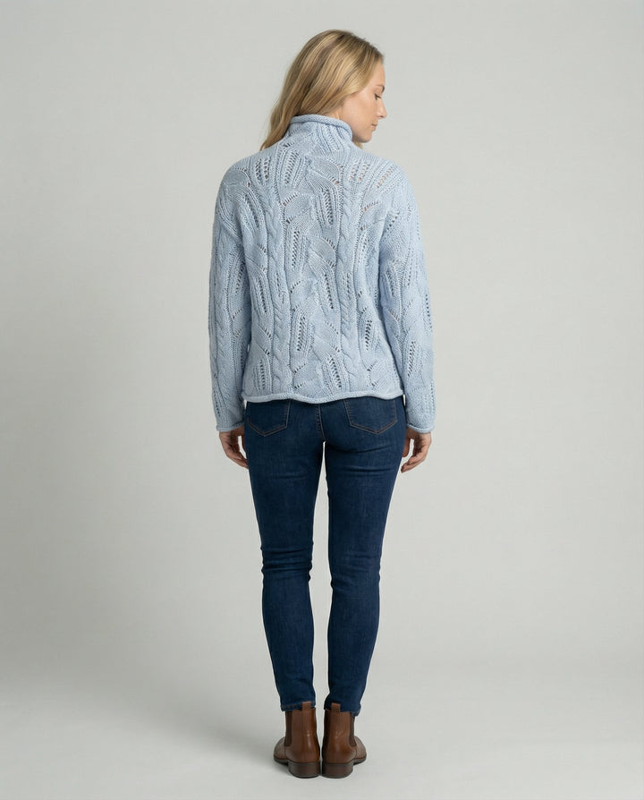 Women's Refined Chunky Cable Knit Turtleneck Sweater