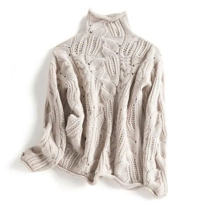 Women's Refined Chunky Cable Knit Turtleneck Sweater
