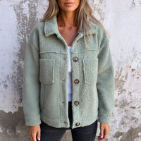 Women's Cosy Teddy Fleece Fall Shacket