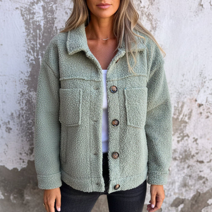 Women's Cosy Teddy Fleece Fall Shacket