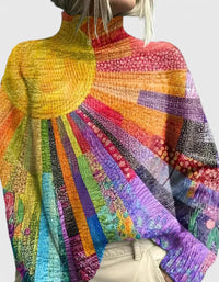 Comfortable Colorful Turtleneck Knit Sweater