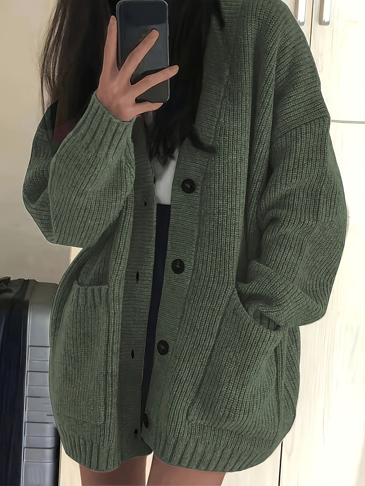 Women's Beautiful Chunky Knit Cardigan with Buttons