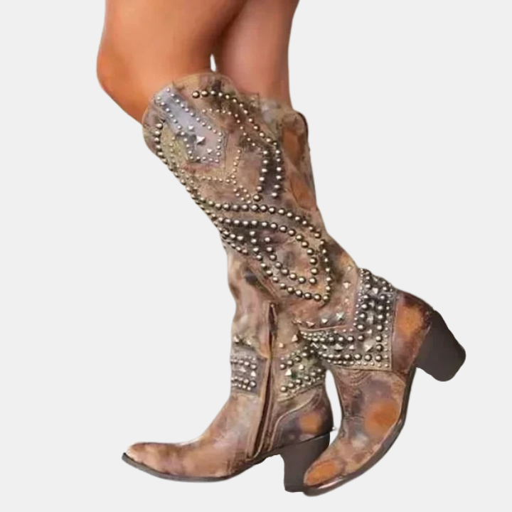 Knee-High Cowboy Pointed Toe Boots