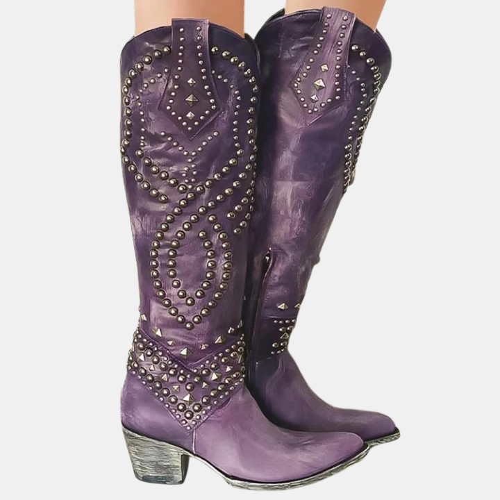 Knee-High Cowboy Pointed Toe Boots