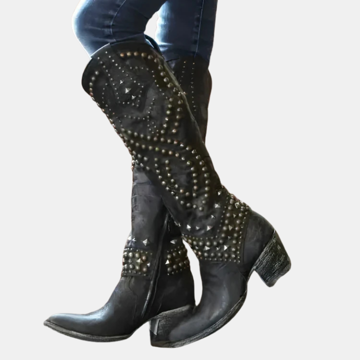 Knee-High Cowboy Pointed Toe Boots