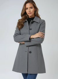 Women's Flattering Button-Front Trench Coat