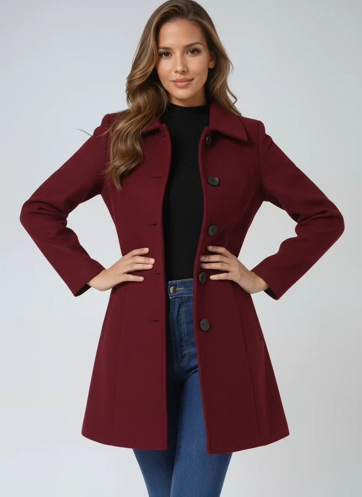 Women's Flattering Button-Front Trench Coat