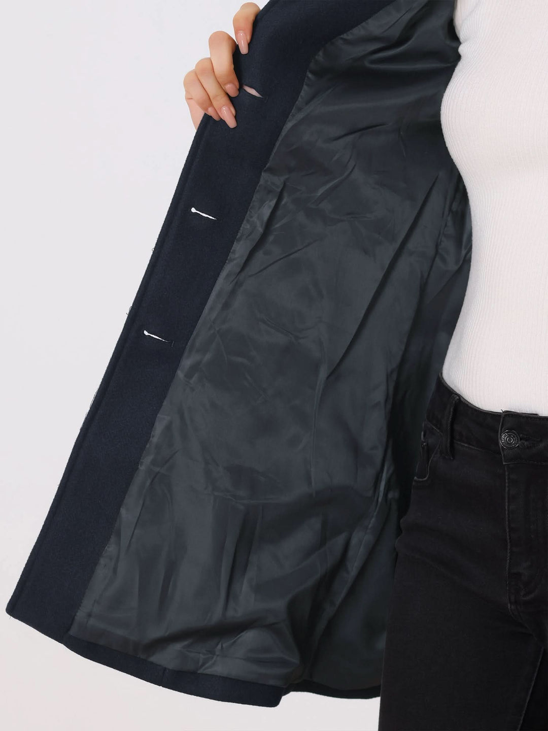 Women's Flattering Button-Front Trench Coat