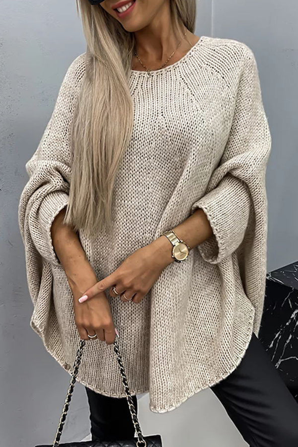 Women's Sophisticated Oversized Chunky Knit Crewneck Sweater