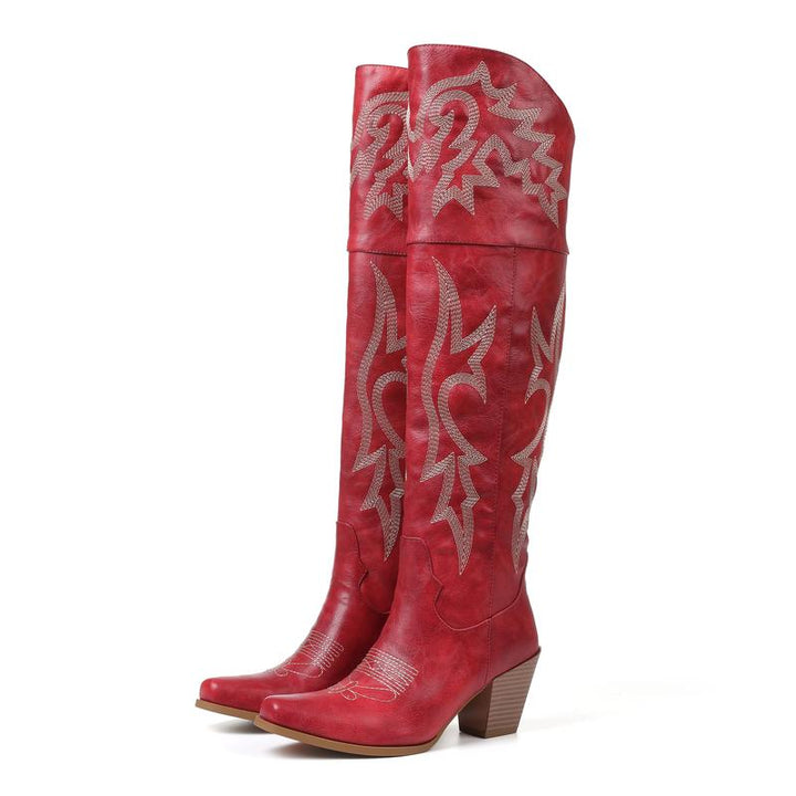 Women's Breathable Over the Knee Cowboy Boots