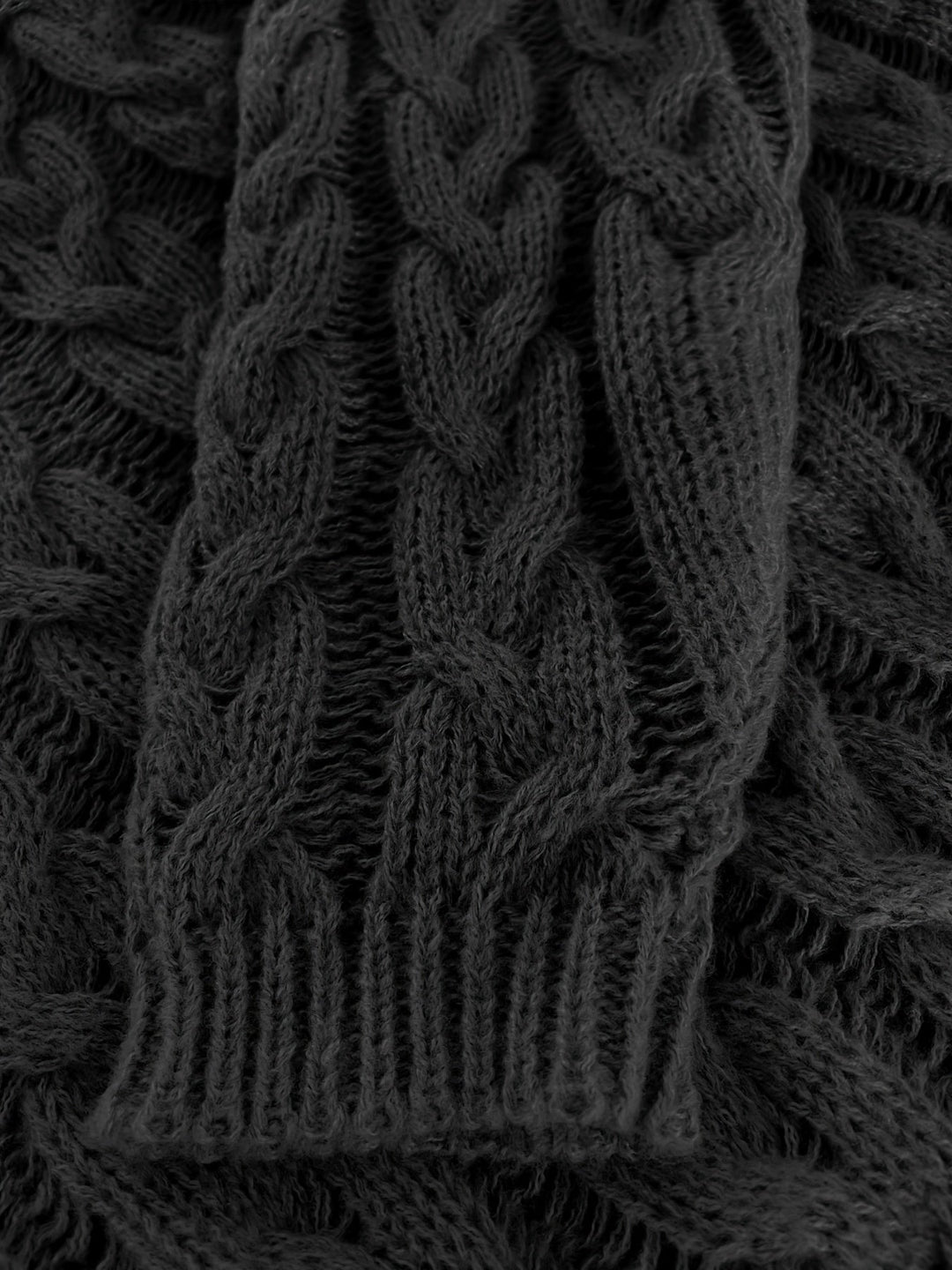 Women's Relaxed Cable Knit V-Neck Sweater