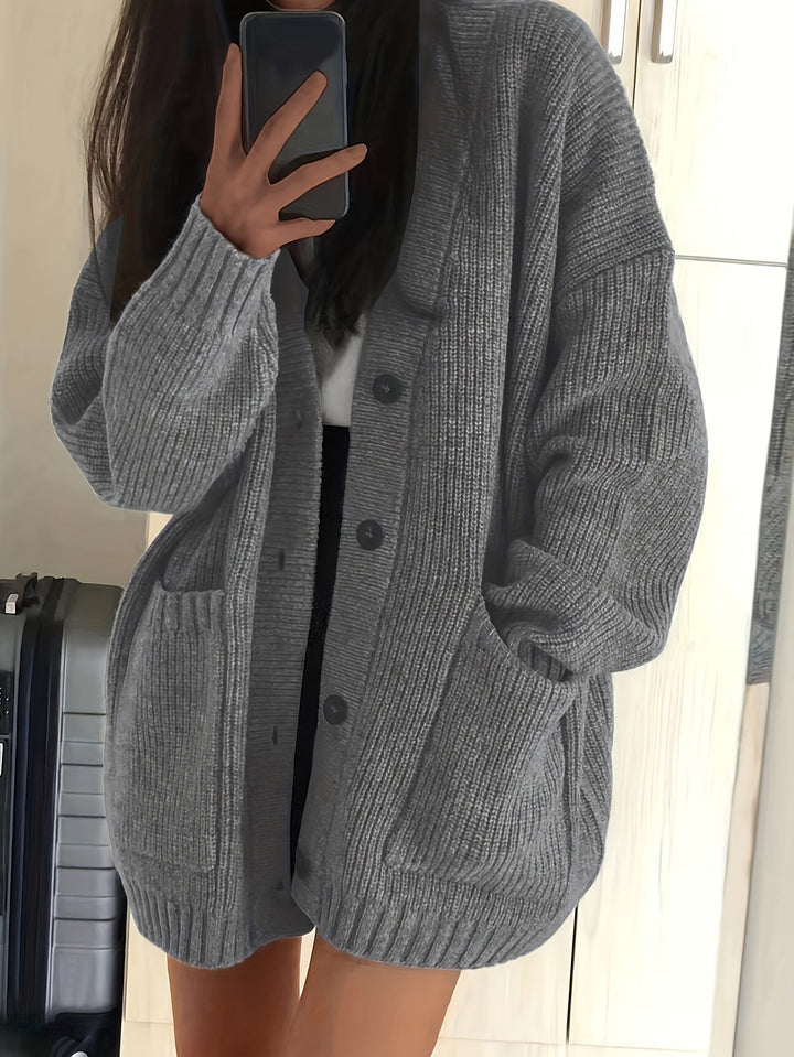 Women's Beautiful Chunky Knit Cardigan with Buttons