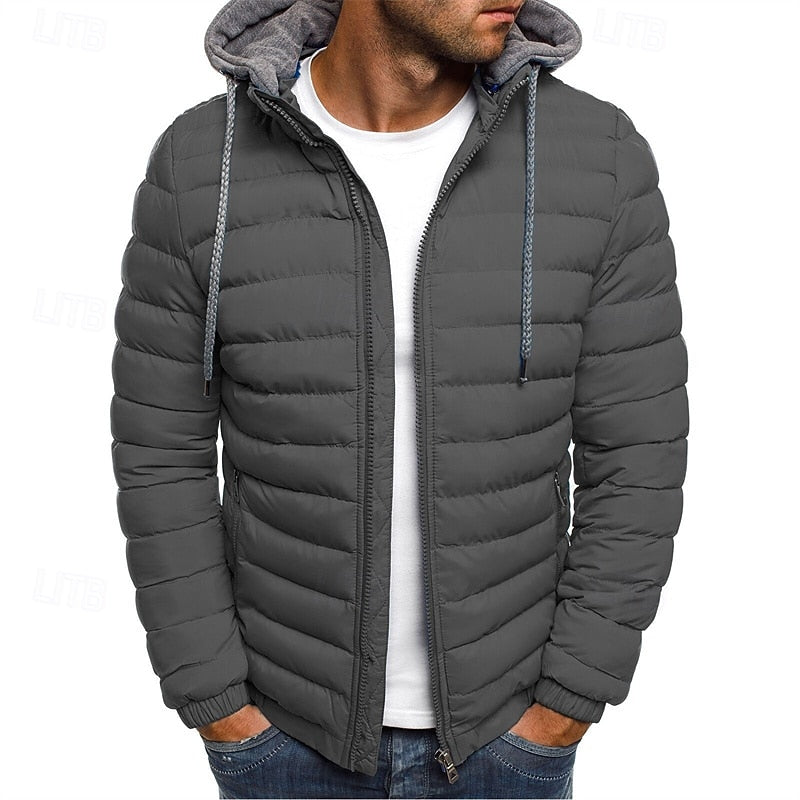 Men's Contemporary Hooded Quilted Puffer Jacket