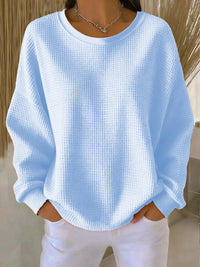 Women's Refined Oversized Crewneck Ribbed Knit Sweater