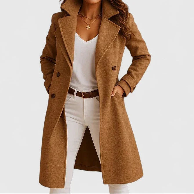 Women's Chic Double-Breasted Long Coat