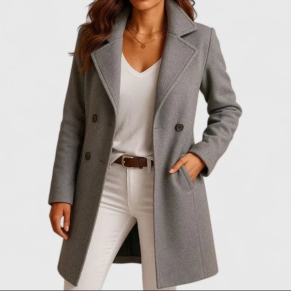 Women's Chic Double-Breasted Long Coat