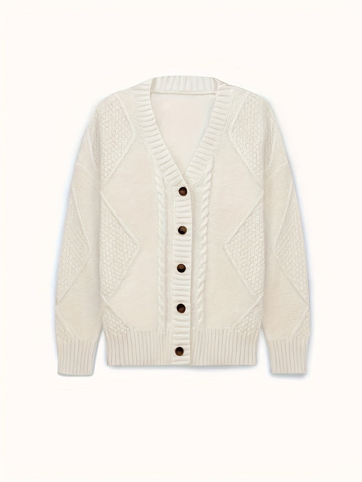 Women's Modern Pink Cable Knit Cardigan
