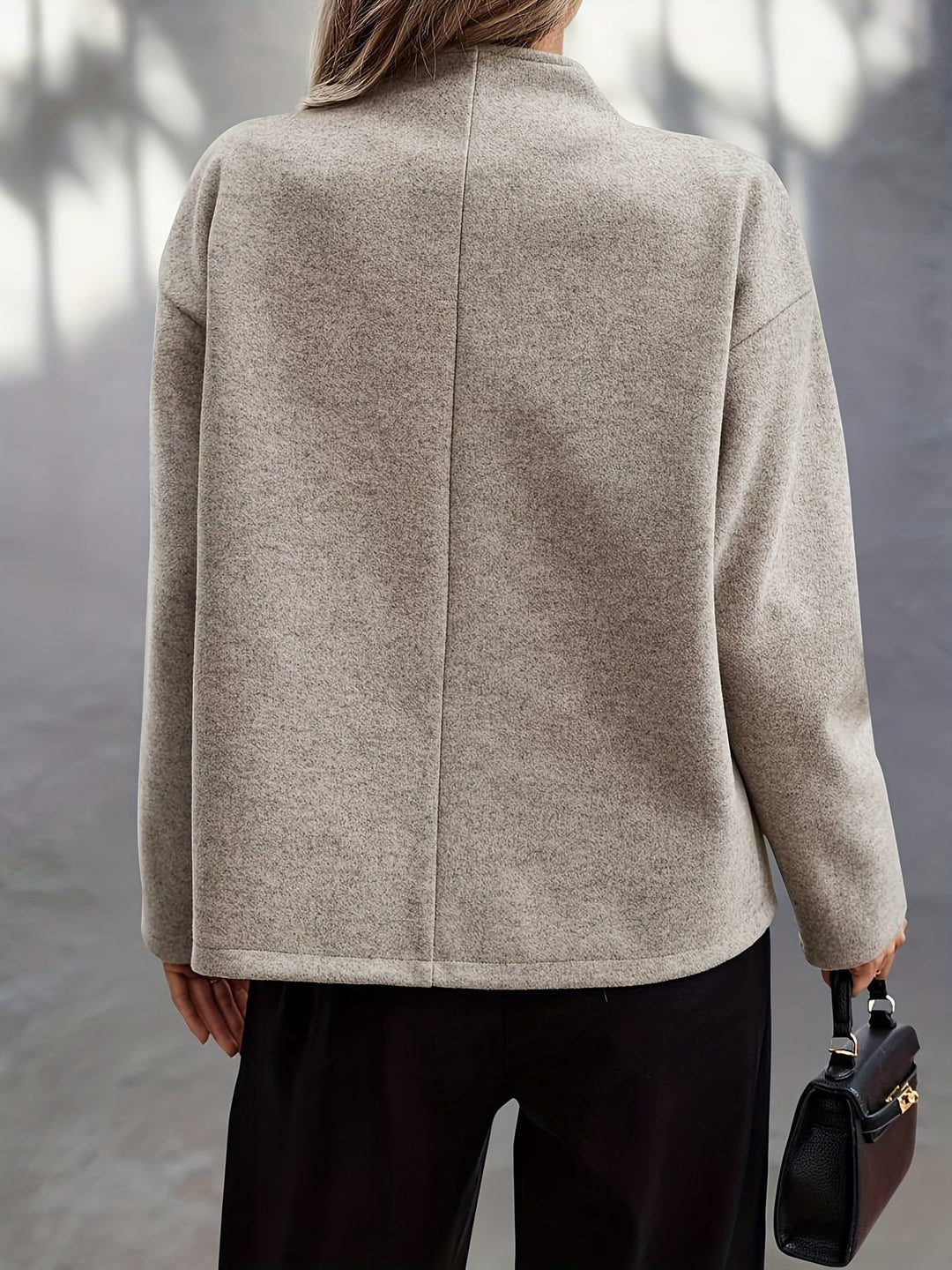 Women's Elegant Double-Breasted Oversized Wool Pea Coat