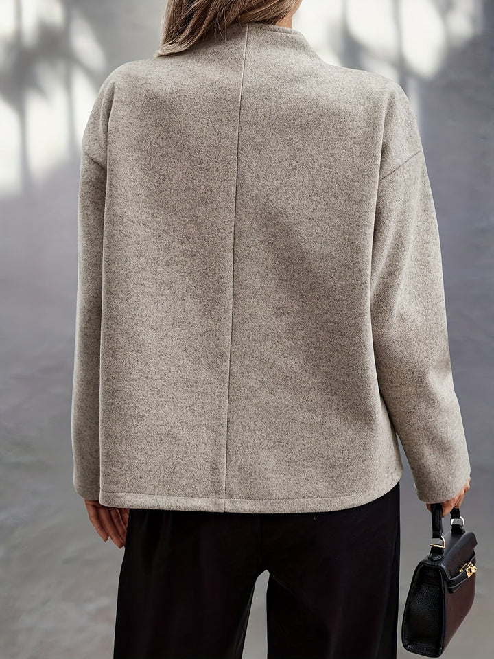 Women's Elegant Double-Breasted Oversized Wool Pea Coat