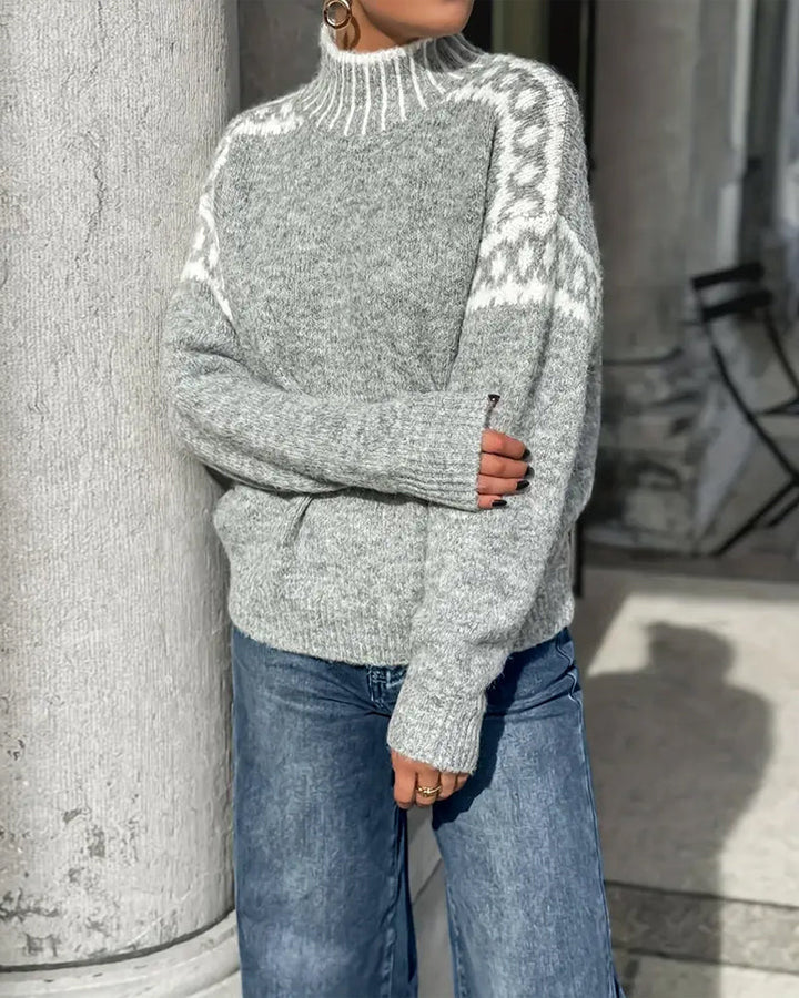 Women's Cosy Turtleneck Fair Isle Knit Sweater