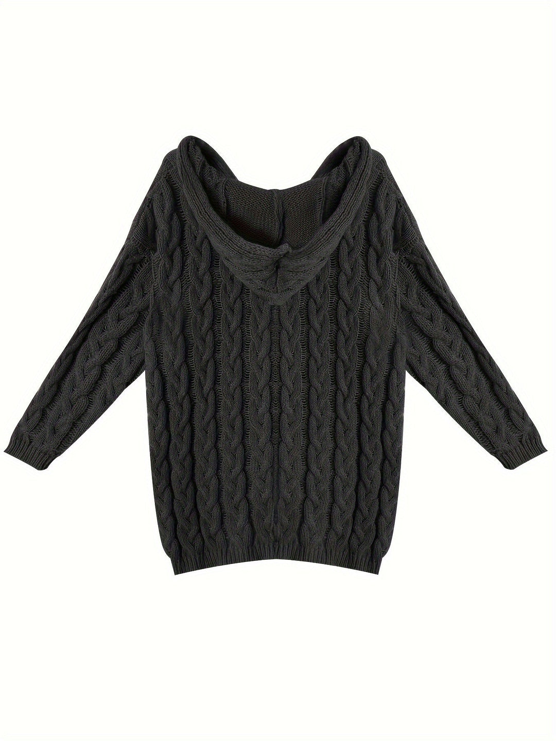 Women's Relaxed Cable Knit V-Neck Sweater
