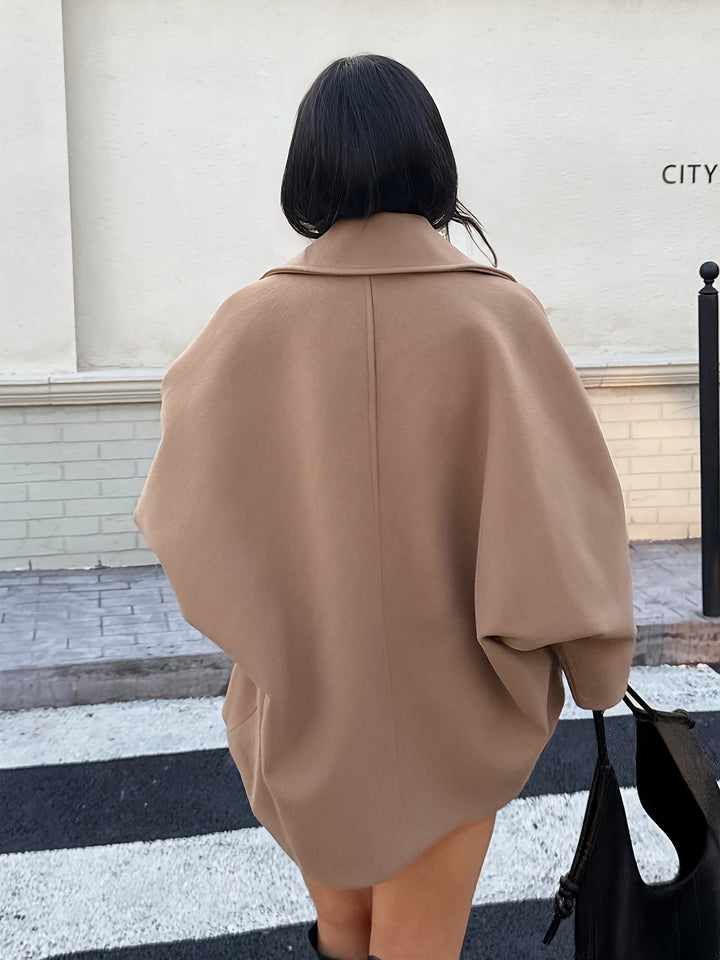 Women's Classic Khaki Wool Pea Coat