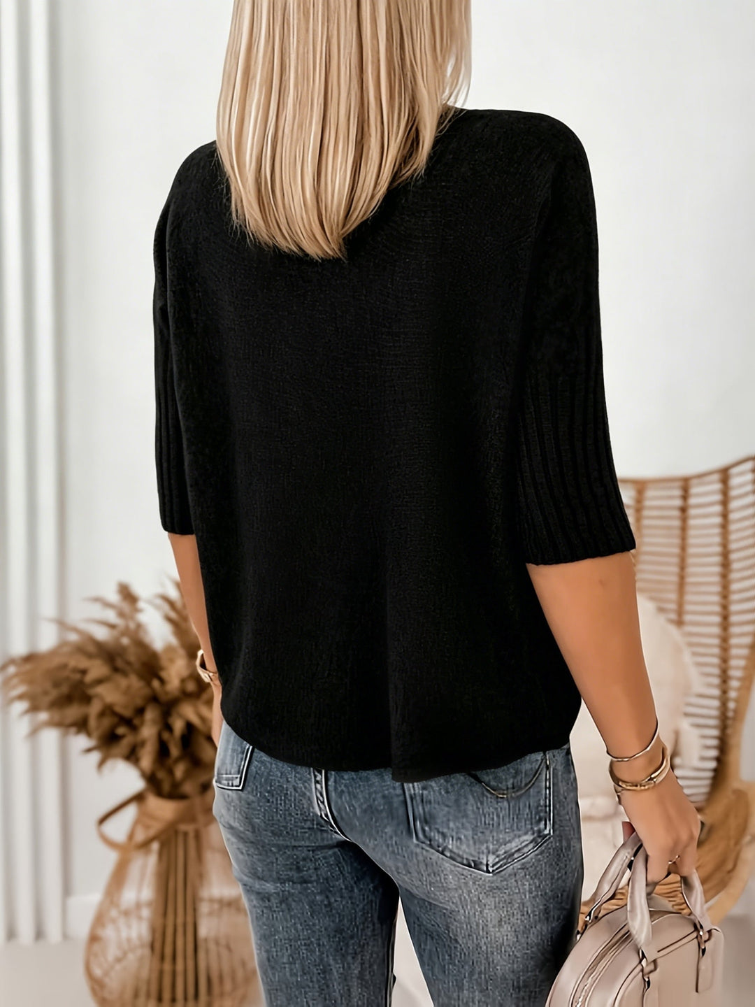 Women's Cozy Ribbed Knit Turtleneck Oversized Sweater