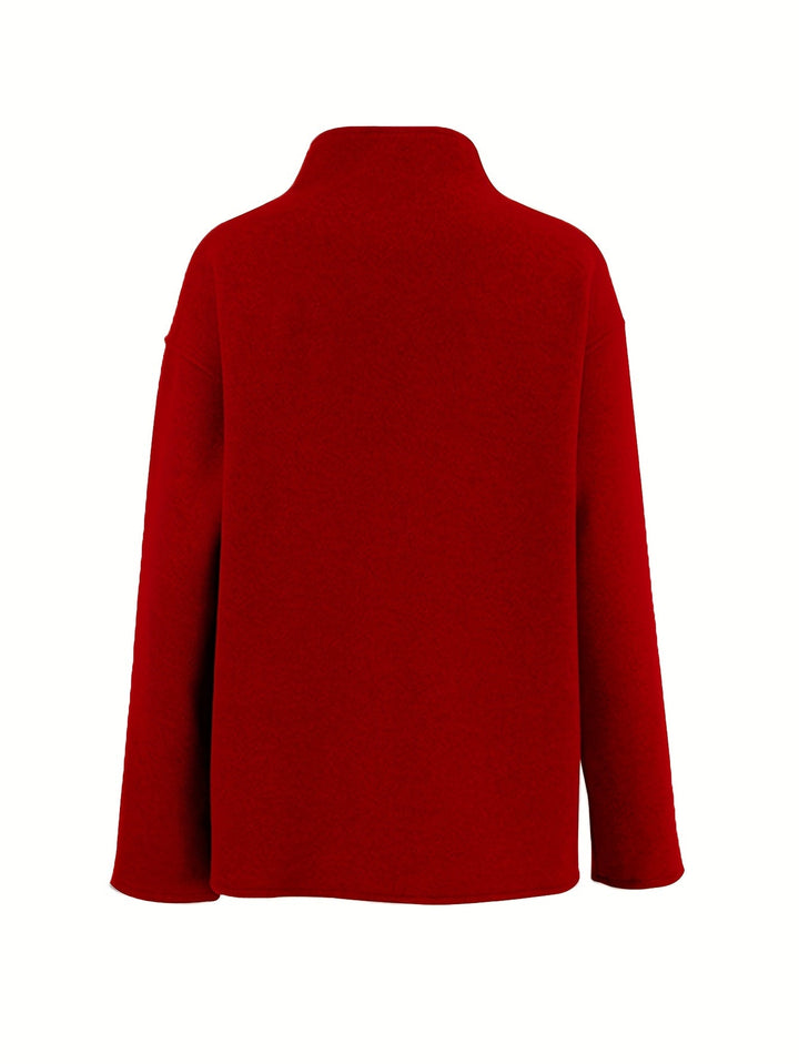 Women's Pretty Cropped Wool Pea Coat with Double-Breasted Closure