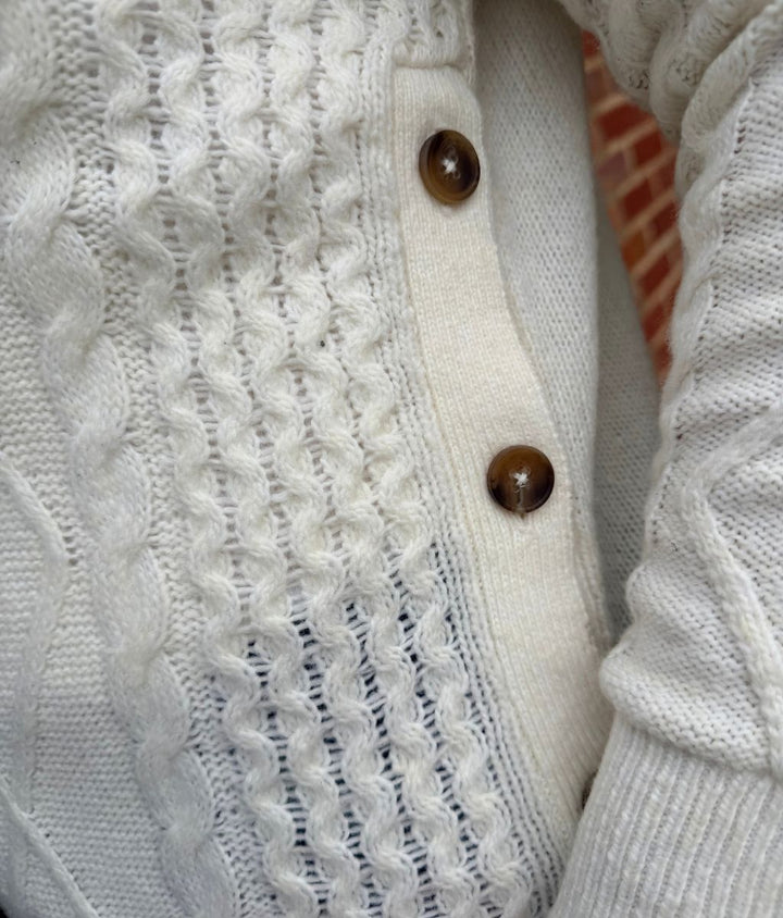 Cosy High Neck Cable Knit Sweater for Women in Cream 6