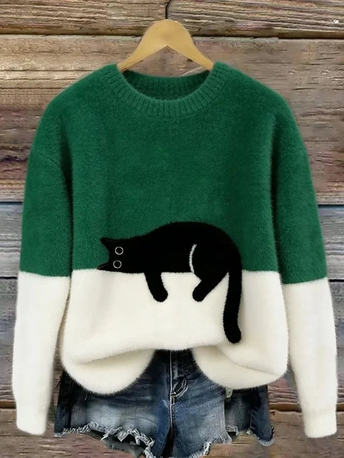 Cozy Women's Oversized Sweater for Winter Days in Green