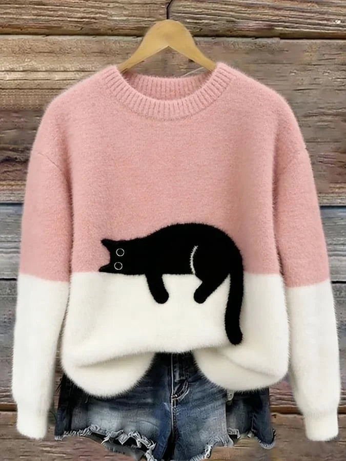 Cozy Women's Oversized Sweater for Winter Days in Pink