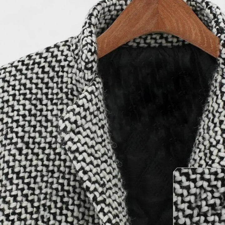 Women's Timeless Long Coat with Double-Breasted Front