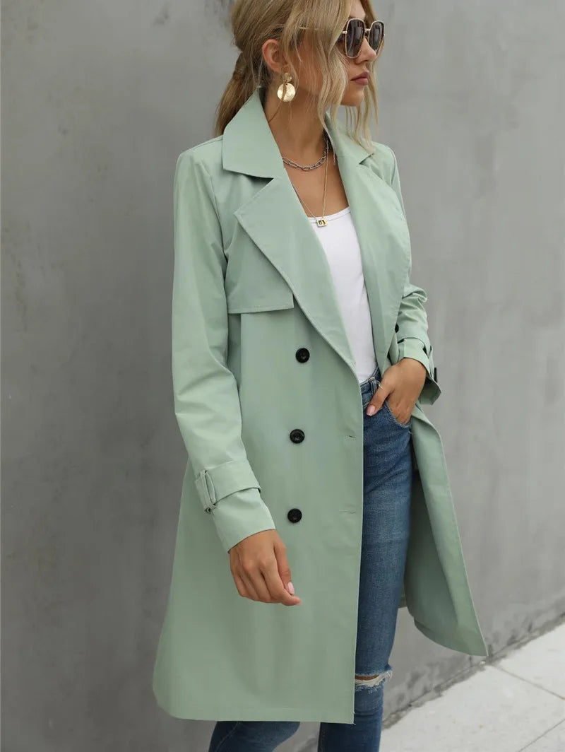 Women's Classic Double Breasted Trench Coat